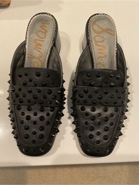 Sam Edelman Black Studded Slip-On Mules for Women